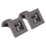 Black and Clear Swarovski Gunmetal Cufflinks