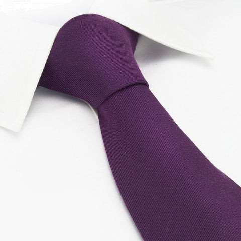 Plain Purple Wool Mix Tie