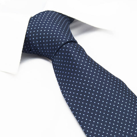 Navy Neat Pin Dot Silk Tie