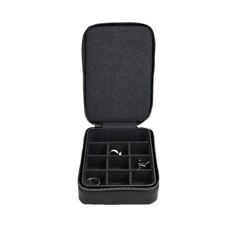 Black Zipped Cufflink & Accessory Stackers Box