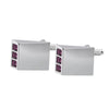 Purple Crystal Wedge Cufflinks (Engraved)