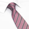 Pink and Black Silk Textured Stripe Classic Tie