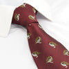 Luxury Woven Wine Partridge Silk Tie