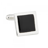 Sterling Silver Onyx Square Cufflinks