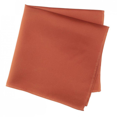 Plain Burnt Orange Silk Handkerchief