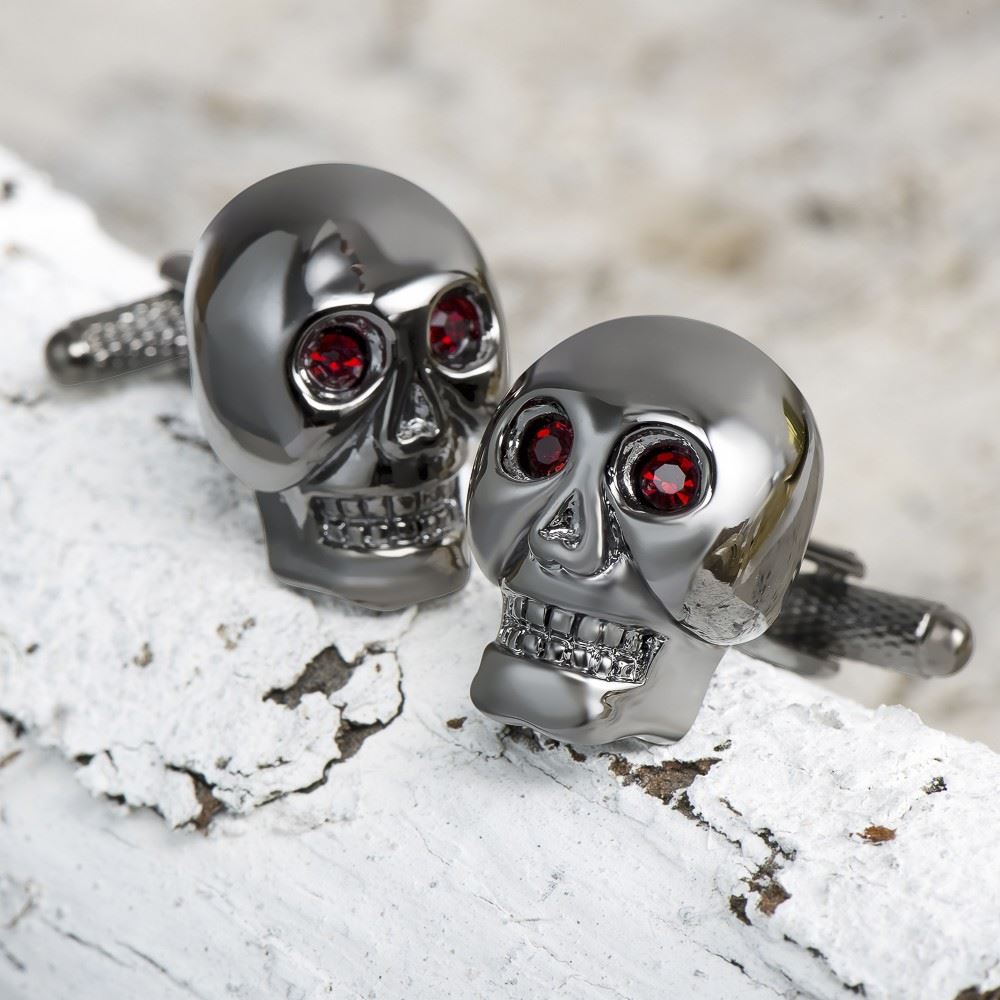 Executive Grey Skull Cufflinks – The Tie Store - Main Image