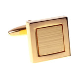 Brushed and Polished Gold Square Cufflinks
