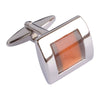 Orange centred squared Cufflinks