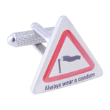 Always Wear A Condom Road Sign Cufflinks