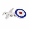 Sterling Silver Spitfire Cufflinks with RAF Roundel Clasp