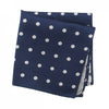 Navy Silk Handkerchief With White Polka Dots