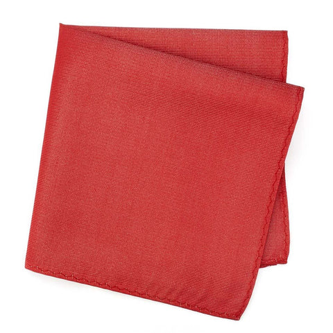 Luxury Plain Red Woven Silk Handkerchief