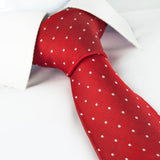 Red Polka Dot Woven Silk Tie