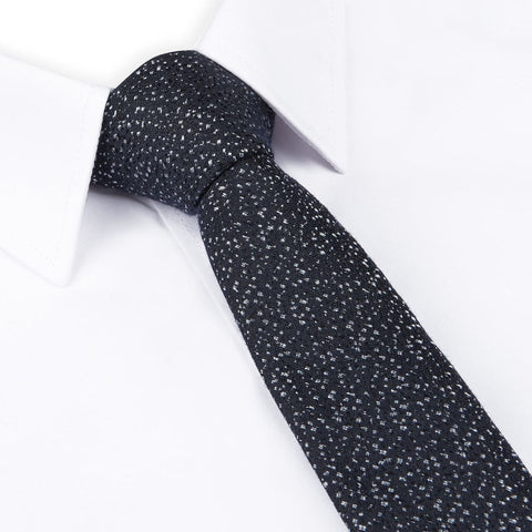 Navy Textured Fleck Slim Tie