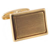 Brushed and Polished Gold Rectangle Cufflinks