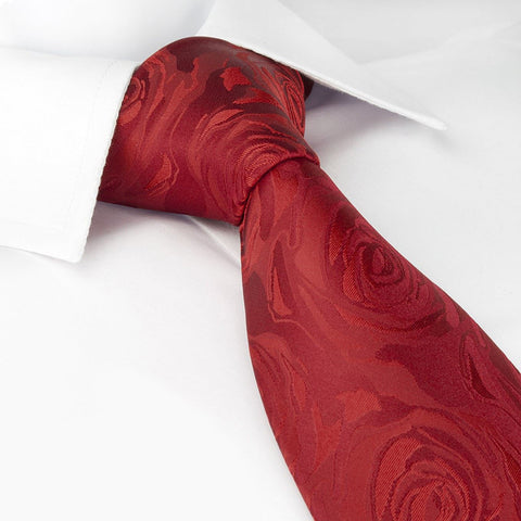 Red Rose Luxury Woven Silk Tie