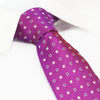 Magenta Square Patterned Silk Tie