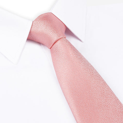Pastel Coral Textured Woven Silk Tie