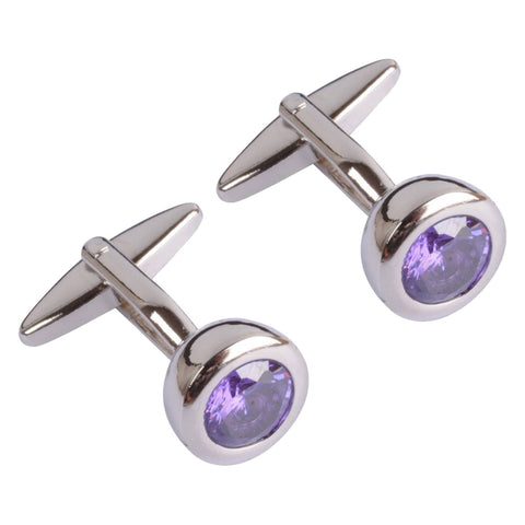 Large Purple Crystal Cufflinks