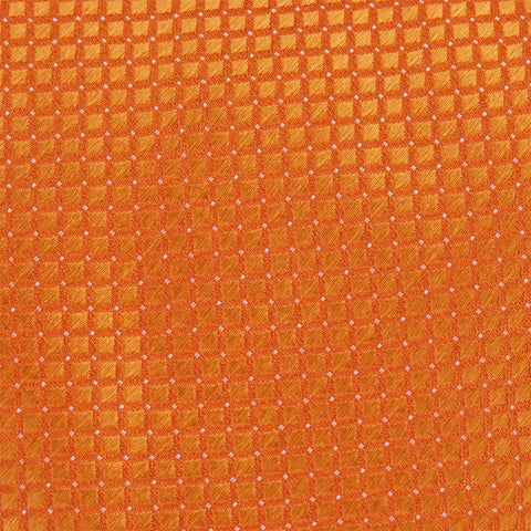Orange Micro Square Woven Silk Tie