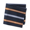 Blue & Burnt Orange Textured Silk Club Stripe Handkerchief