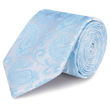 Classic Pastel Blue Paisley Silk Tie