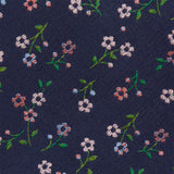 Navy & Pastel Pink Floral Woven Silk Tie