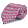 Magenta & Silver Square Patterned Silk Tie