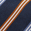 Blue & Burnt Orange Textured Silk Club Stripe Tie
