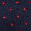 Navy & Red Textured Flower Spot Silk Tie