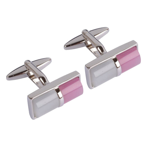 Pink and White Bar Cufflinks