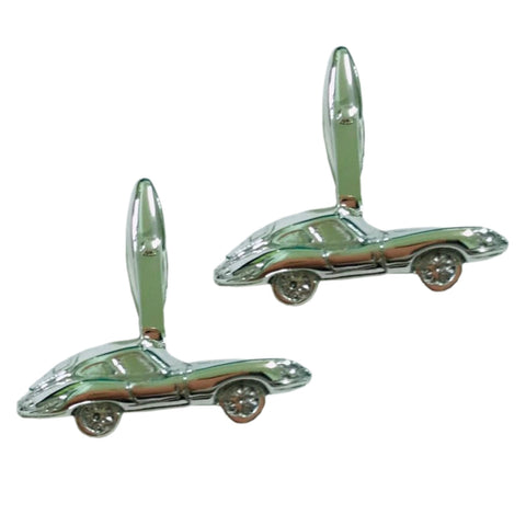 Sterling Silver E Type Jaguar Cufflinks