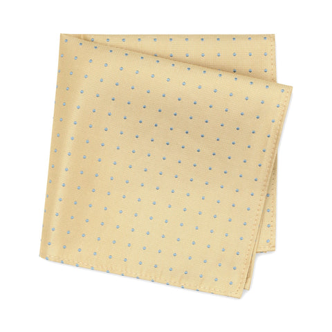 Yellow & Blue Micro Spot Silk Handkerchief