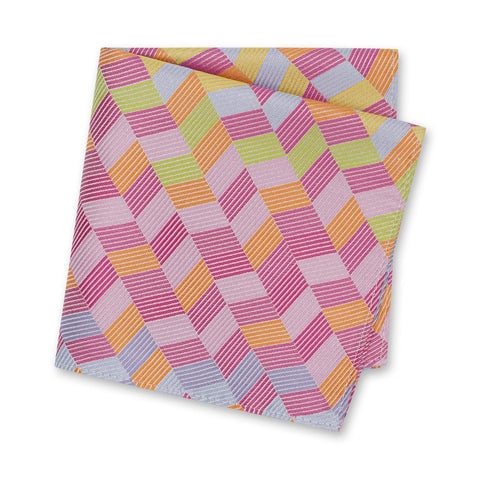 Multicoloured Chevron Silk Handkerchief