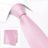 Classic Pink Tie & Handkerchief Set