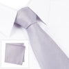 Pastel Lilac Textured Woven Silk Tie & Handkerchief Set