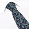 Navy Mini Paisley Printed Cotton Slim Tie