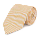 Pastel Orange & White Thin Stripe Silk Tie