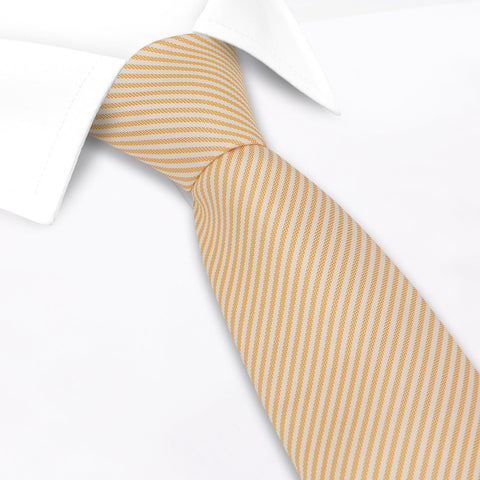 Pastel Orange & White Thin Stripe Silk Tie