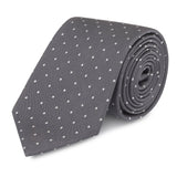 Grey Micro Spot Silk Tie