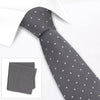 Grey Micro Spot Silk Tie & Handkerchief Set