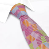 Multicoloured Chevron Silk Tie