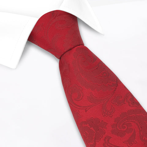 Classic Dark Red Paisley Silk Tie