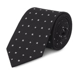 Black & White Flower Spot Silk Tie
