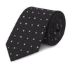 Black & White Flower Spot Silk Tie