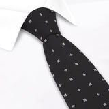 Black & White Flower Spot Silk Tie