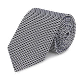 Black & Grey Diamond Gridded Silk Tie