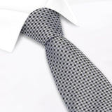 Black & Grey Diamond Gridded Silk Tie