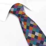 Multi Colour Check Luxury Woven Silk Tie