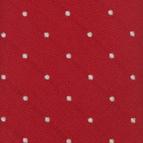 Red Polka Dot Woven Slim Silk Tie